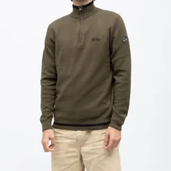 KAPORAL Pull demi zip col montant edmond Homme KAKI Best