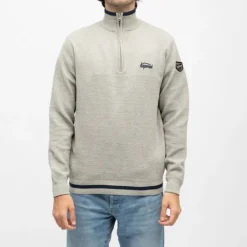 KAPORAL Pull demi zip col montant edmond Homme GRIS CLAIR Hot