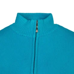 BELLE FEMME Pull en laine et cachemire col haut Femme TURQUOISE New