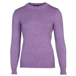 BELLE FEMME Pull en laine et cachemire col rond Femme VIOLET Clearance