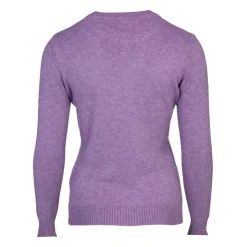 BELLE FEMME Pull en laine et cachemire col rond Femme VIOLET Clearance