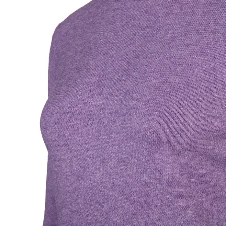 BELLE FEMME Pull en laine et cachemire col rond Femme VIOLET Clearance