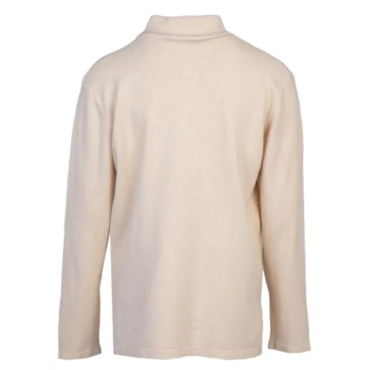 BELLE FEMME Pull en laine et cachemire col haut Femme BLANC ECRU Outlet