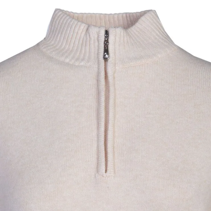 BELLE FEMME Pull en laine et cachemire col haut Femme BLANC ECRU Outlet