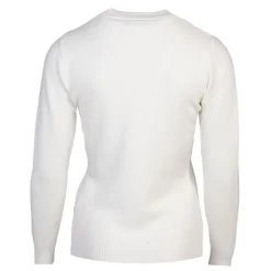 BELLE FEMME Pull en laine et cachemire col rond Femme BLANC Clearance