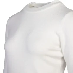 BELLE FEMME Pull en laine et cachemire col rond Femme BLANC Clearance