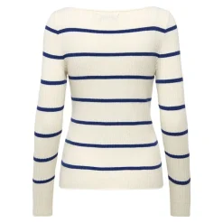 ONLY Pull en maille à rayure Femme BLANC ECRU