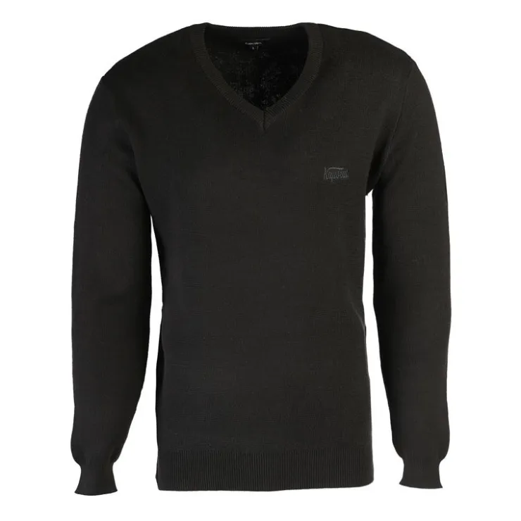 KAPORAL Pull en maille fine col v gerlando Homme NOIR Best