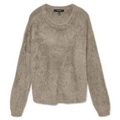 VERO MODA Pull en maille puff col rond Femme BEIGE