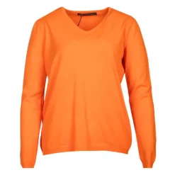 MADO ET LES AUTRES Pull femme col v en laine Femme ORANGE Clearance