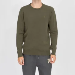 BILL TORNADE Pull fin col rond milano manches longues Homme VERT FONCE New