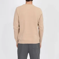 BILL TORNADE Pull fin col rond milano manches longues Homme BEIGE