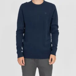 BILL TORNADE Pull fin col rond milano manches longues Homme BLEU FONCE Best