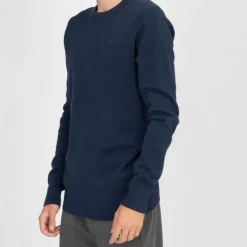 BILL TORNADE Pull fin col rond milano manches longues Homme BLEU FONCE Best