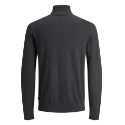 JACK & JONES Pull fin col roulé coton mélangé Homme GRIS FONCE Hot