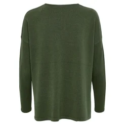 ONLY Pull fin col v victoria Femme KAKI New