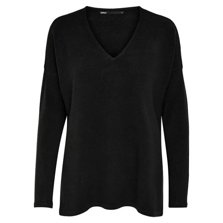ONLY Pull fin col v victoria Femme NOIR