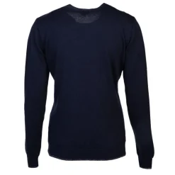 US POLO Pull fin en coton et cachemire Femme BLEU FONCE