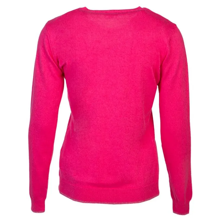 US POLO Pull fin en coton et cachemire Femme ROSE Sale