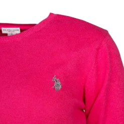 US POLO Pull fin en coton et cachemire Femme ROSE Sale