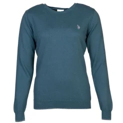 US POLO Pull fin en coton et cachemire Femme BLEU Clearance