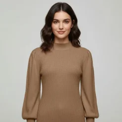 ONLY Pull fin manches ballons Kattie Femme BEIGE Outlet