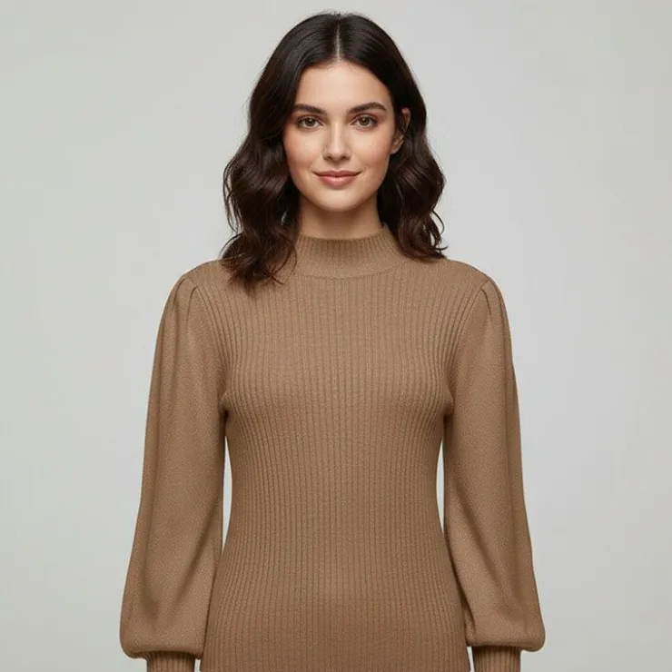 ONLY Pull fin manches ballons Kattie Femme BEIGE Outlet