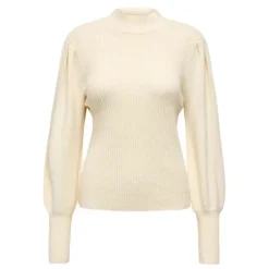 ONLY Pull fin manches ballons Kattie Femme BLANC ECRU