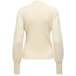 ONLY Pull fin manches ballons Kattie Femme BLANC ECRU
