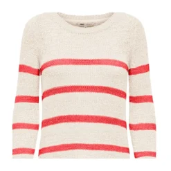 ONLY Pull geena imprimé rayures en maille Femme BLANC Hot