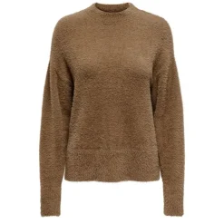 JDY Pull Jola manches longues en maille avec col haut ann drop Femme MARRON Best