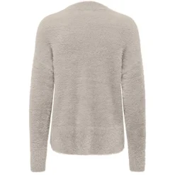 JDY Pull Jola manches longues en maille avec col haut ann drop Femme BEIGE Clearance