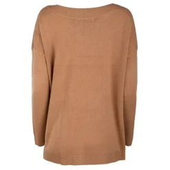 ONLY Pull Lamalia manches longues et encolure bateau Femme MARRON Outlet
