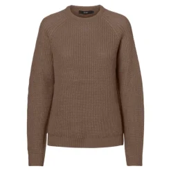 VERO MODA Pull Lea col ras de cou maille Femme KAKI Outlet
