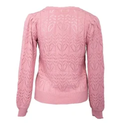 LA PETITE ETOILE Pull maille ajourée v magy Femme ROSE Discount