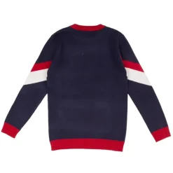 CXL BY CHRISTIAN LACROIX Pull maille avec imprimé bandes col coloré Garçon BLEU FONCE Outlet