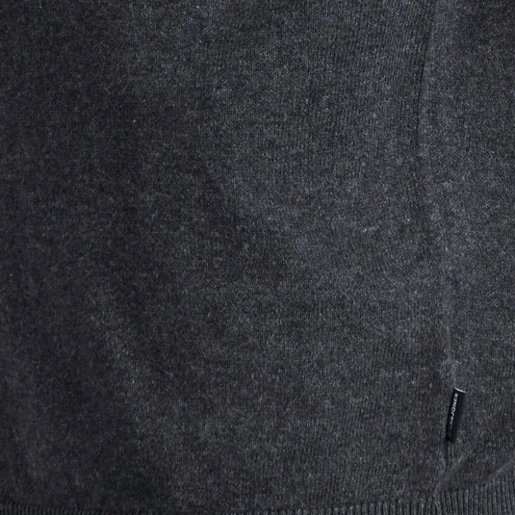 JACK & JONES Pull maille coton col rond tissu tricoté Homme GRIS FONCE Best