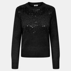 JDY Pull maille fine amina avec sequins Femme NOIR Best