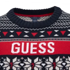 GUESS Pull maille fine avec imprimé graphique Enfant BLEU FONCE Online