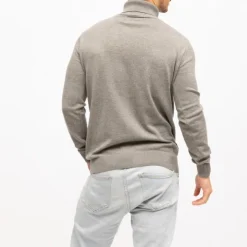 DEELUXE 74 Pull maille fine chinée col roulé Homme GRIS Hot