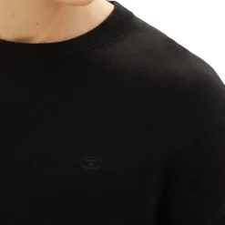 TOM TAILOR Pull maille fine col rond Homme NOIR Sale