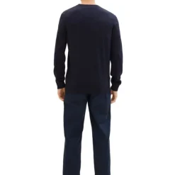 TOM TAILOR Pull maille fine col rond Homme BLEU FONCE Clearance