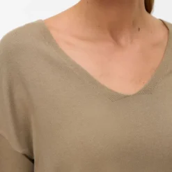 VERO MODA Pull maille fine col v breeze mermaid Femme BEIGE New