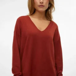 VERO MODA Pull maille fine col v breeze mermaid Femme BORDEAUX Online