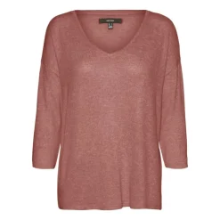VERO MODA Pull maille fine oversize brianna manches 3/4 Femme BORDEAUX Outlet