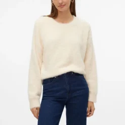 VERO MODA Pull maille malina col rond Femme BLANC ECRU Outlet