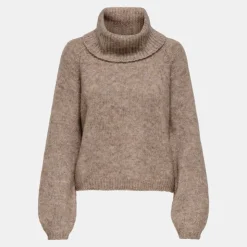 ONLY Pull maille regular gila col roulé Femme MARRON Sale