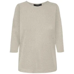 VERO MODA Pull manche 3/4 uni Femme BEIGE Discount
