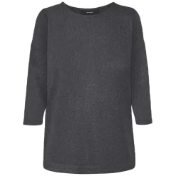 VERO MODA Pull manche 3/4 uni Femme GRIS Discount