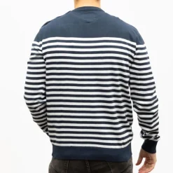 BILL TORNADE Pull marin classique 19465 Homme BLEU FONCE Sale